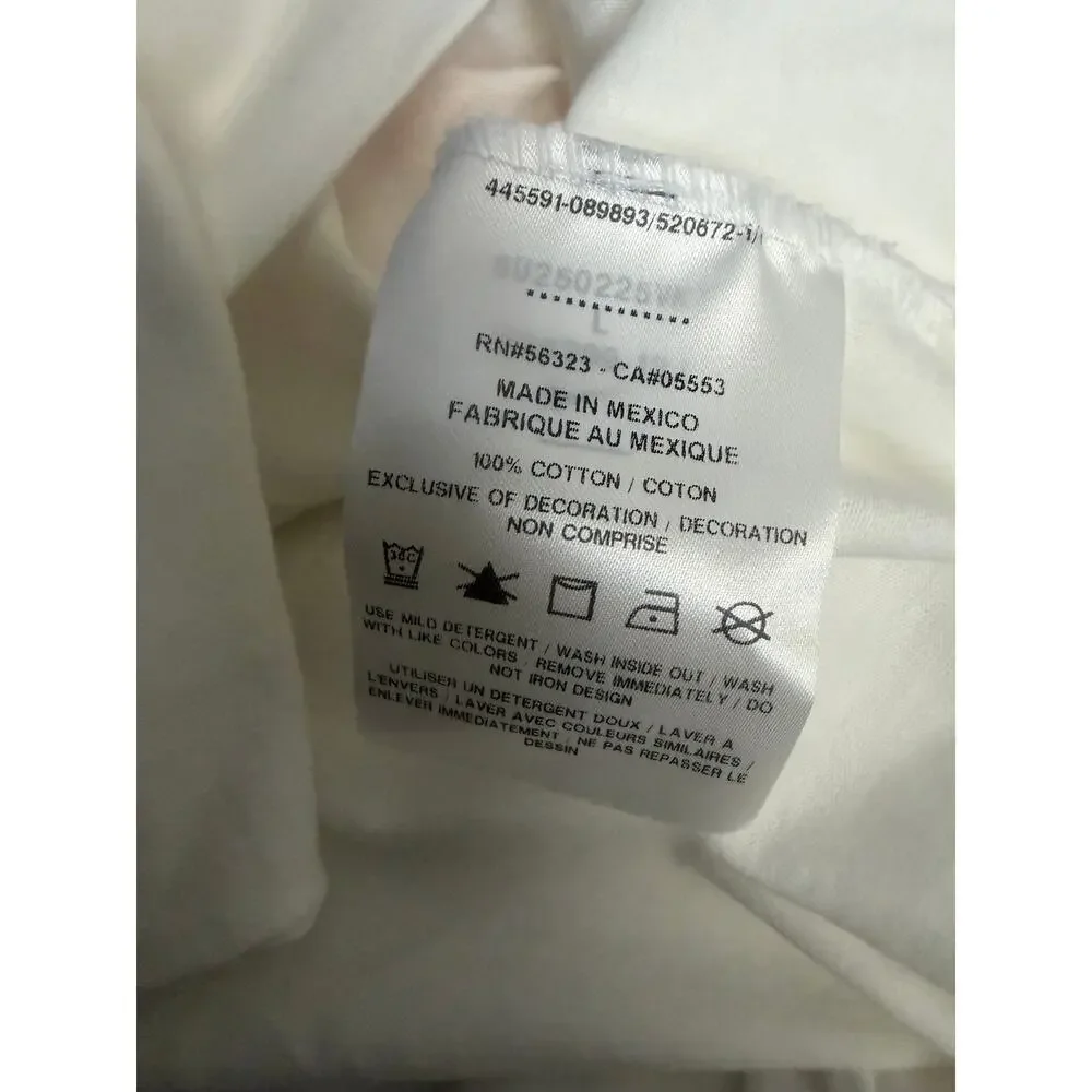 Nike Boys L White Play Attention Graphic Tee Youth Sports Practice Shirt